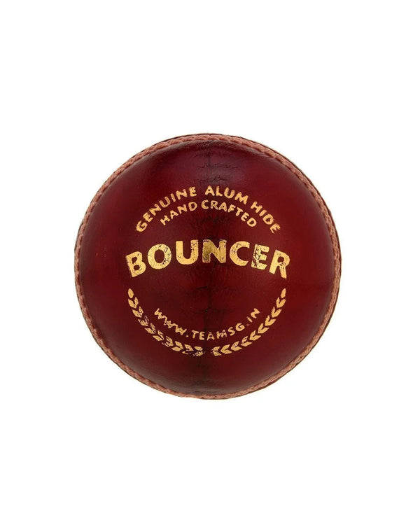 SG Bouncer Good Quality Four-Piece Water Proof Cricket Leather Ball