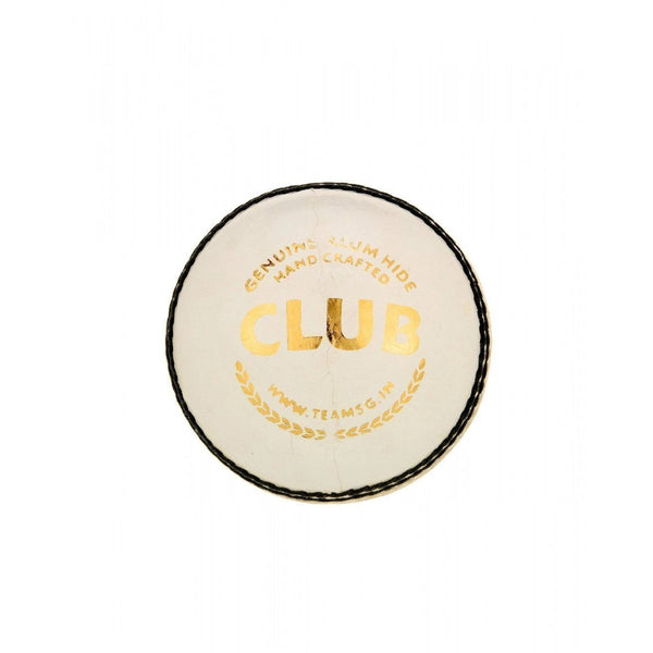 SG Club White Cricket Leather Ball (Four-Piece, Water Proof)